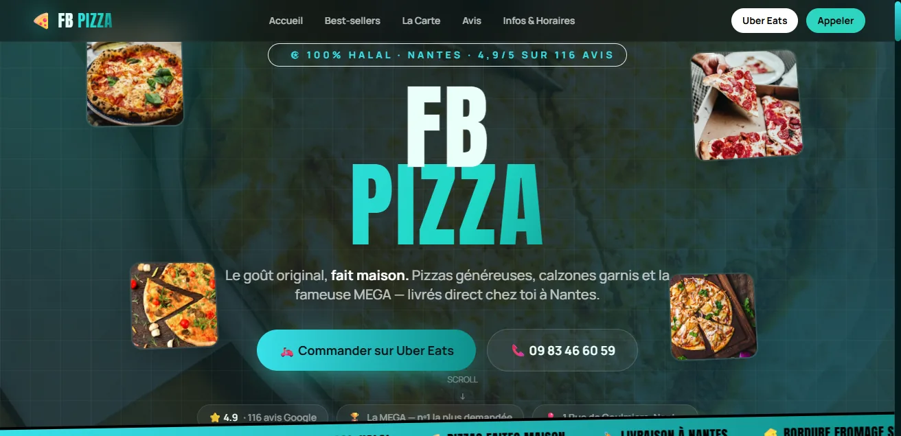 Site FB Pizza réalisé par Studio SEKKO